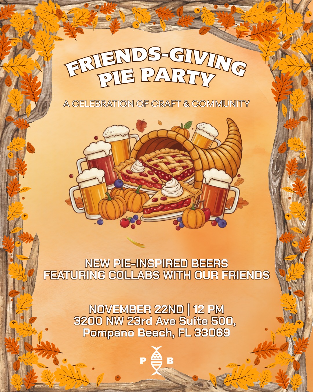 Friends-giving Pie Beer Party at Pompano Beach Brewing