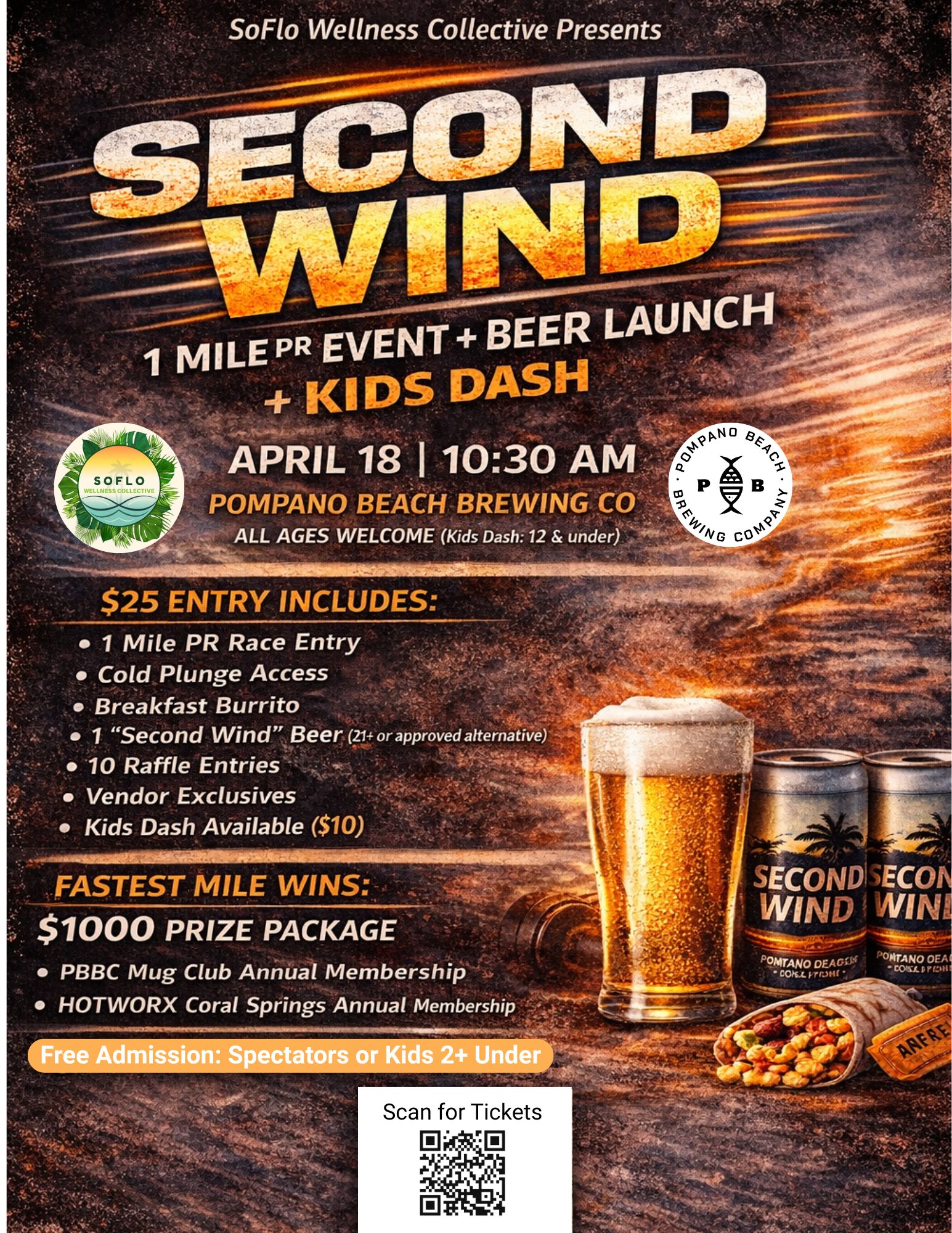 Second Wind Beer Launch & 1Mile PR Run Club Anniversary at Pompano Beach Brewing