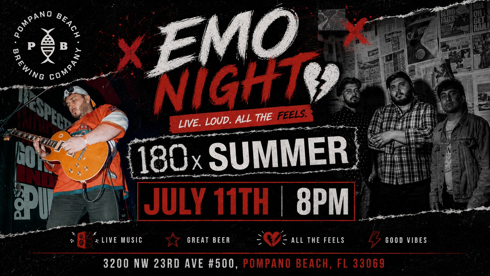 Emo Night with 180xSummer at Pompano Beach Brewing Co.